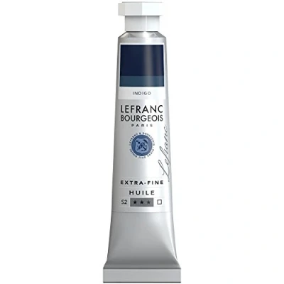 Abbildung von Lefranc Bourgeois 404967 extra feine Ölfarbe in Künstlerqualität aus hochwertigen Pigmenten, lebendige Farben, hohe Lichtechtheit, 20ml Tube Indigo