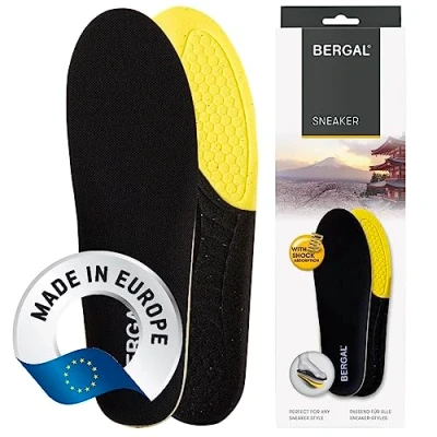 Abbildung von BERGAL SNEAKER federleichte, Memory Foam Einlegesohle, Weiche Komfortsohle, Atmungsaktive SABS Spezial Schaum Einlage für alle Freizeitschuhe und Sneaker, Gr. 45
