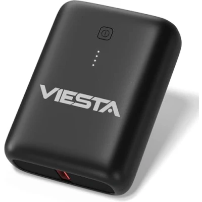 Abbildung von Powerbank Schwarz 9000 mAh Mini mit PD 20 W Type C Input &amp; Output, Tragbar, LED Batterieanzeige, USB Ausgänge