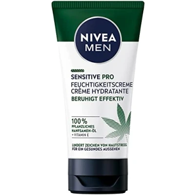 Abbildung von NIVEA MEN Sensitive Pro Feuchtigkeitscreme (75 ml), feuchtigkeitsspendende Creme mit Hanfsamenöl &amp; Vitamin E, beruhigende Gesichtspflege für empfindliche Haut