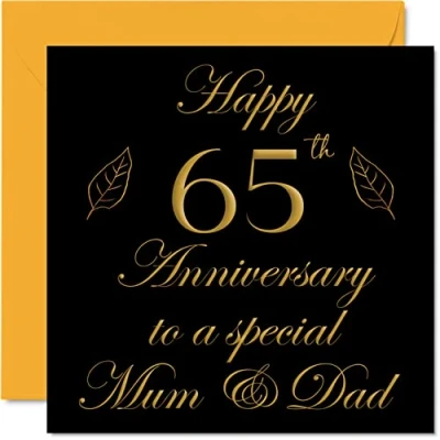 Abbildung von Stuff4 Glückwunschkarte zum 65. Hochzeitstag von Sohn, Tochter, Familie, 145 mm x