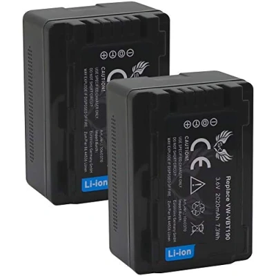 Abbildung von 2X SK Akku Ersatz für Panasonic VW VBT190 E K 2020mAh VBT380 VBK180 VBK360 HC V777 VXF999 HDC SD90 TM90