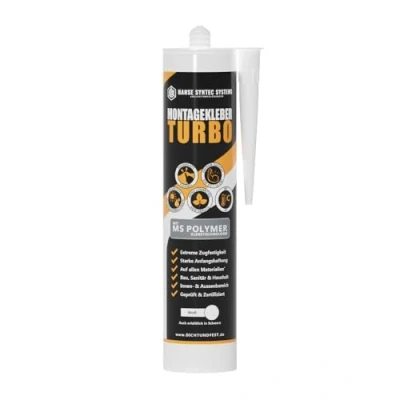 Abbildung von Hanse Syntec Systems Montagekleber TURBO, High Tack MS Polymer, 600 kg/m², Innen, Außen, alle Materialien