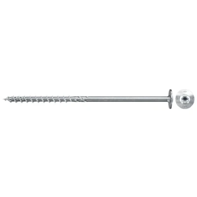 Abbildung von fischer PowerFast II WTP 8,0 x 320, kraftvolle Holzbauschraube mit Tellerkopf, Innenstern Aufnahme und Teilgewinde, für den konstruktiven Holzbau, 50 Stk.