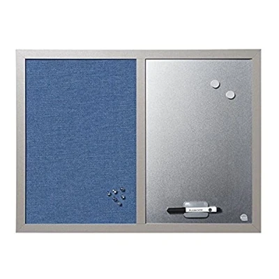Abbildung von Bi Office MX04429608 Blue Bells Kombitafel, MDF Rahmen Textiloberfläche, 22 mm dicker, perlenfarben/blau/silber