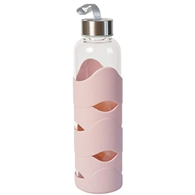 Abbildung von infinite by GEDA LABELS (INFKH) Unisex Jugend Trinkflasche Silikon rosa 500ml Glas