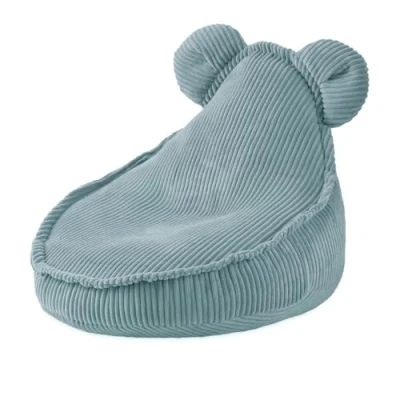 Abbildung von MISIOO Sitzsack Pouf für Kinder Huggy Bear Kindersessel Samt aus Cord Ideal das Kinderzimmer Leicht zu Waschen Licht und Elegant 68x45 cm Blau