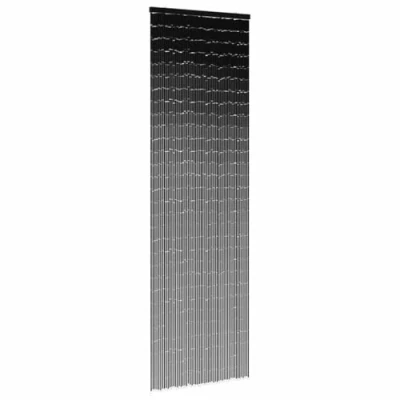 Abbildung von vidaXL Insekten Türvorhang Dunkelgrau 56x185 cm Bambus, Fliegenvorhang, Tür Fliegengitter, Perlenfliegenvorhang, Bambusvorhang