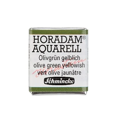 Abbildung von Schmincke HORADAM® AQUARELL feinste Künstler Aquarellfarben, Olivgrün gelblich 1/2 Näpfchen