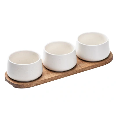 Abbildung von Ladelle ELEMENTS Schalen &amp; Tablettset mittel weiß 4tlg