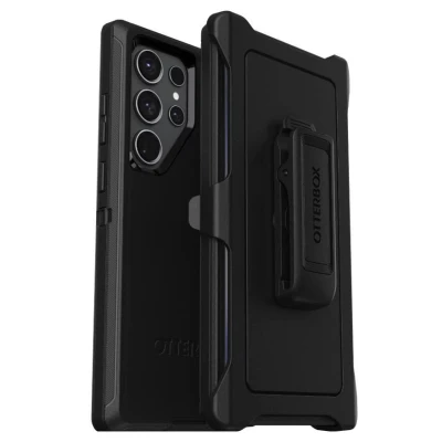 Abbildung von OtterBox Defender Hülle für Samsung Galaxy S23 Ultra, stoßfest, sturzsicher, ultra robust, schützende Hülle, 4x getestet nach Militärstandard, Schwarz, Keine Einzelhandelsverpackung