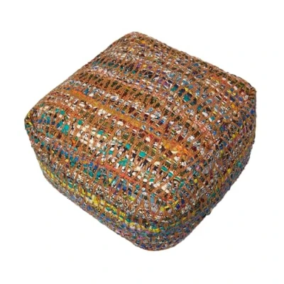 Abbildung von Homescapes Chindi Sitzwürfel Fußhocker quadratisch Ethno Look bunt 60 x 30 cm