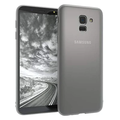 Abbildung von EAZY CASE Hülle kompatibel mit Samsung Galaxy J6 Schutzhülle Silikon, matt &amp; Ultra dünn, Slimcover, Handyhülle, Hülle/Soft Case, Silikonhülle, Backcover, Transparent