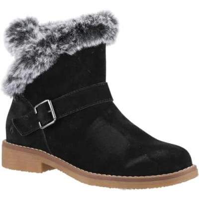 Abbildung von Hush Puppies Hannah Wildleder Damen Schwarz Stiefel