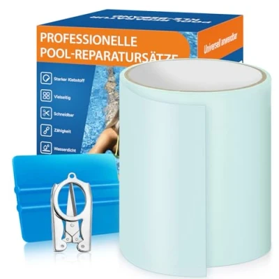 Abbildung von AHIKY Pool Reparaturset, Transparentes Unterwasser Klebeband 10cm x 250cm, Flicken Selbstklebend Wasserdichtes Flex Tape, PVC Abdichtband für Aufblasbare Hüpfburg,Planschbecken,Luftmatratz