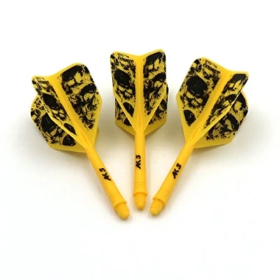 Abbildung von CUESOUL ROST Personalisierte integrierte Dartpfeile Schäfte und Darts Flights Medium, 3er Set Schädel Pattern (CSAK 5KL9)