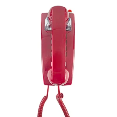 Abbildung von Opis WallFon Cable in Rot : Kabelgebundenes Nostalgie Wandtelefon für echte Retro Liebhaber
