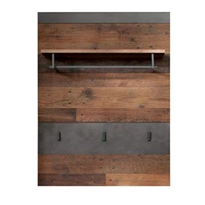 Abbildung von trendteam smart living Garderobenpaneel Paneel Garderobe Indy Aufbaumaß (BxHxT) 80 x 106 29 cm Farbe Graphit Grau Matera mit Old Wood 187944223
