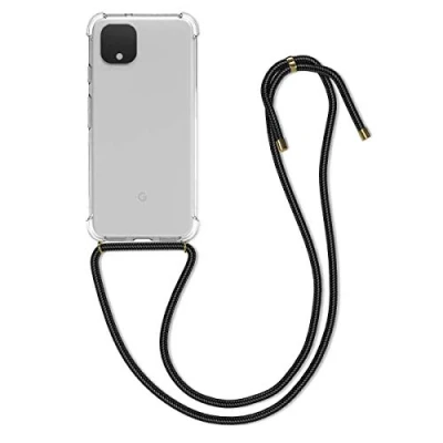 Abbildung von kwmobile Necklace Case kompatibel mit Google Pixel 4 Hülle Silikon Cover Handykette Band Handyhülle Transparent
