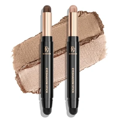 Abbildung von FV 2 PCS Lidschatten Stift, Hochpigmentierte Creme Lidschatten, Langanhaltend, Knitterfrei, Wasserfest Eyeshadow Sticks mit Matt und Shimmer Finish