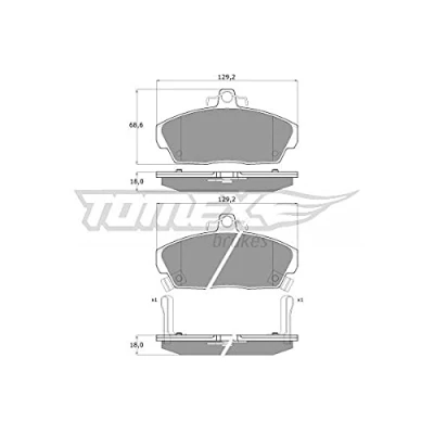 Abbildung von TOMEX brakes TX 11 51 Bremsbelagsatz Vorderachse mit akustischer Verschleißwarnung HONDA: CIVIC 7 Hatchback, 6 Fastback