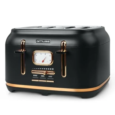 Abbildung von Muse MS 131 BC, 4 Scheibe(n), Schwarz, verzinkter Stahl, Edelstahl, 1800 W, 220240 V, 5060 Hz