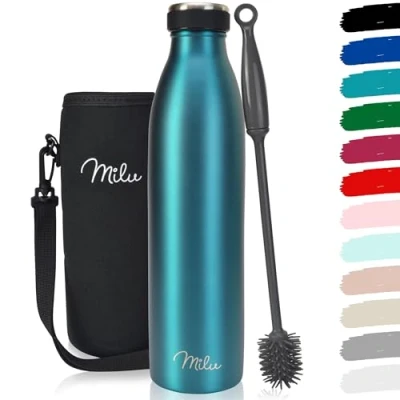 Abbildung von Milu Isolier Trinkflasche, Edelstahl Grün, 750ml, 1 von FROG.coffee