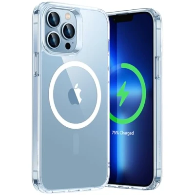 Abbildung von ESR für iPhone 13 Pro Max Hülle, Kompatibel mit MagSafe HaloLock, Hybrid Magnetisches Kabelloses Laden, Militärnorm Schutz, Kratzresistente Rückseite, Klar