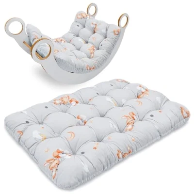 Abbildung von Bodenkissen groß 70x110 cm Sitzkissen Kinder Boden Spielmatte Baby Bodenmatratze Kinderzimmer Kaninchen