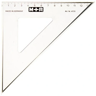 Abbildung von 10 x M+R Zeichendreieck 45 Grad 20cm rauchtransparent Skala 13cm