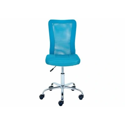 Abbildung von Inter Link Kinderschreibtischstuhl Ergonomischer Drehsessel Höhenverstellbar Verchromter Metallfuß Atmungsaktiver Mesh Gewebebezug 360 drehbar Türkis Bonnie