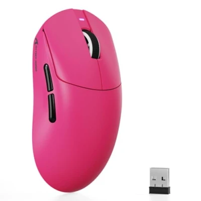 Abbildung von ATTACK SHARK X8 SE Kabellose Gaming Maus, 55g Ultraleicht, PAW3311 Sensor, BK52820 Chip, 25.000 DPI, BT/2,4G/USB C, 80 Mio. Klicks, 500mAh Akku, Treiber für PC/MacBeerenrot