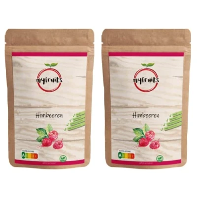 Abbildung von myfruits Himbeeren, gefriergetrocknet, 600g (2x300g), ohne Zusätze, 100% getrocknete Gefriergetrocknete Früchte für Müsli oder als Snack…
