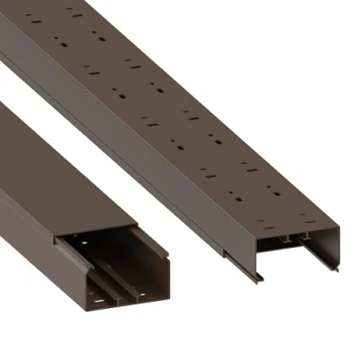Abbildung von Habengut Kabelkanal (mit Montagelochung) 60x110 mm aus PVC, Farbe: Braun, Länge 1 m