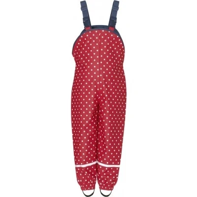 Abbildung von Playshoes Matschhose Regenlatzhose Ungefüttert Unisex Kinder Wind und wasserdichte Regenhose Regenbekleidung, rot Punkte, 80