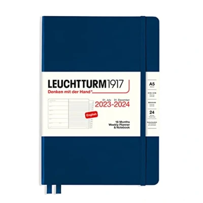 Abbildung von LEUCHTTURM1917 367684 Weekly Planner &amp; Notebook Medium (A5) 2024, 18 months, Navy, English