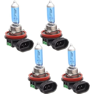 Abbildung von Etomvoop 4 Stück 100 W H11 Autoscheinwerferlampen 6000 K 1000 lm Xenon Gas Halogenlicht weißes Licht Lampen DC 12 V 4,6 A (H11 W)