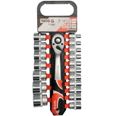 Abbildung von YATO YT 38681 Steckschlüsseleinsatz Set 19 Chrom Vanadium Stahl 1/2
