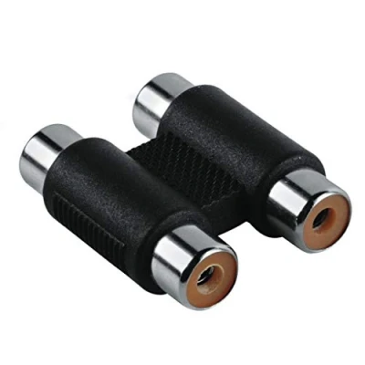 Abbildung von Hama Cinch Adapter Audio Verlängerung Kupplung Kabel, Cinch, (10 cm), Verbinder 2x RCA Chinch Buchse Stereo auf