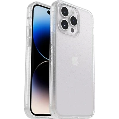 Abbildung von OtterBox Symmetry Clear Hülle für iPhone 14 Pro Max, sturzsicher, schützende Hülle, 3x getestet nach Militärstandard, antimikrobiell, Stardust