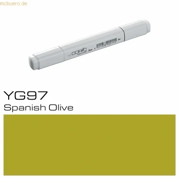 Abbildung von COPIC Classic Marker Typ YG 97, Spanish Olive, professioneller Layoutmarker, mit einer breiten und feinen Spitze