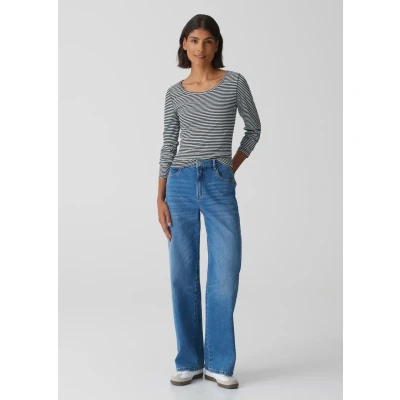 Abbildung von Opus Somira Stripe Langarmshirt, Damen, Größe: 40, Coal blue
