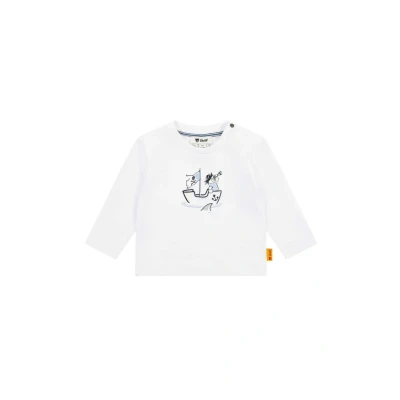 Abbildung von Steiff Sharky Langarmshirt für Kinder, Größe: 86, Bright white