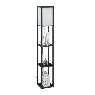 Abbildung von relaxdays Stehlampe mit Regal Schwarz