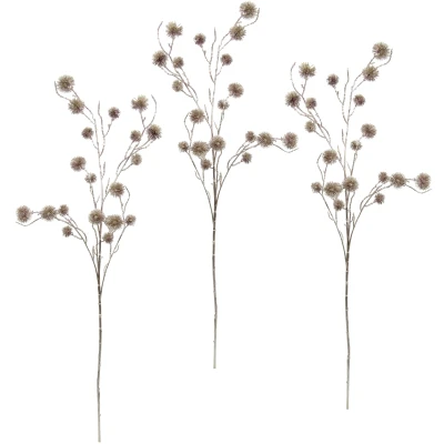 Abbildung von I.GE.A. Kunstblume &quot;Distel&quot;, Künstlicher Mini Distelzweig, gold Metallic, 3er Set