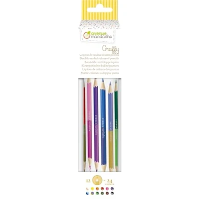 Abbildung von Avenue Mandarine CC032O Dose mit 12 Buntstiften Doppelspitze, ideal für Bastelprojekte, 1 Pack