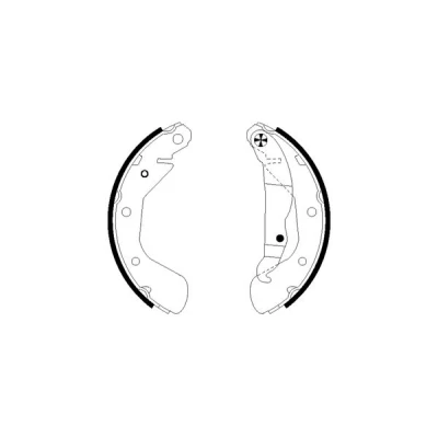 Abbildung von TEXTAR 91058200 Bremsbacken 200 46 mit Handbremshebel OPEL: Corsa C Schrägheck, Tigra Twintop, С Kastenwagen