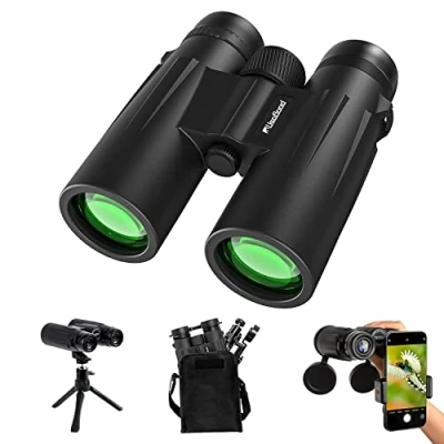 Abbildung von Usogood 12 x 50 Binoculars for Adults with Tripod, Waterproof Compact Bird Watching, Hiking, Travel, Hunting and Sports Events, Smartphone Adapter Photography (Green)