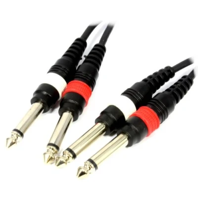 Abbildung von kenable Pulse 2X 6,35 mm Männlich Mono Klinkenstecker Stecker Zum Klinke Abgeschirmtes Kabel 1,5 m [1.5 Meter/1,5m]
