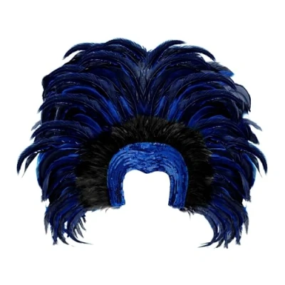 Abbildung von W WIDMANN MILANO Party Fashion 66073 Federkopfschmuck Brazil, Blau, Samba, Hut, Kopfschmuck, Accessoire, Mottoparty, Karneval